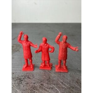 VTG DELUXE READING TOYS FIREMAN & DRIVER FIGURES 1950'S THE CHIEF SET, 3", 75mm